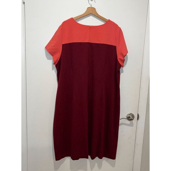 NWT Talbots Maroon Coral Short Sleeve Back Zipper Sheath Dress Women's Plus Size - Picture 4 of 10